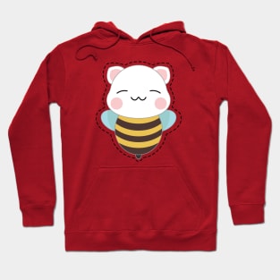 Cute little smiling cat-bee Hoodie